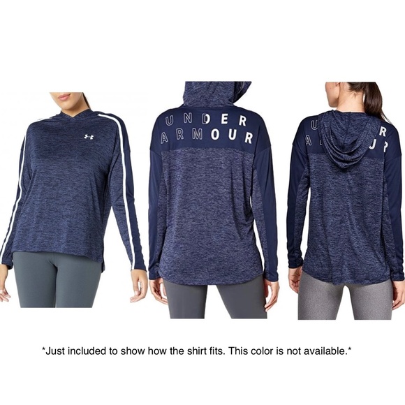 New Under Armour Graphic Print Loose Fit Hooded Top Tech Twist Purple Sz Medium - Picture 15 of 16